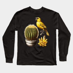 Desert Song: Cactus, Crystal, and Canary Long Sleeve T-Shirt